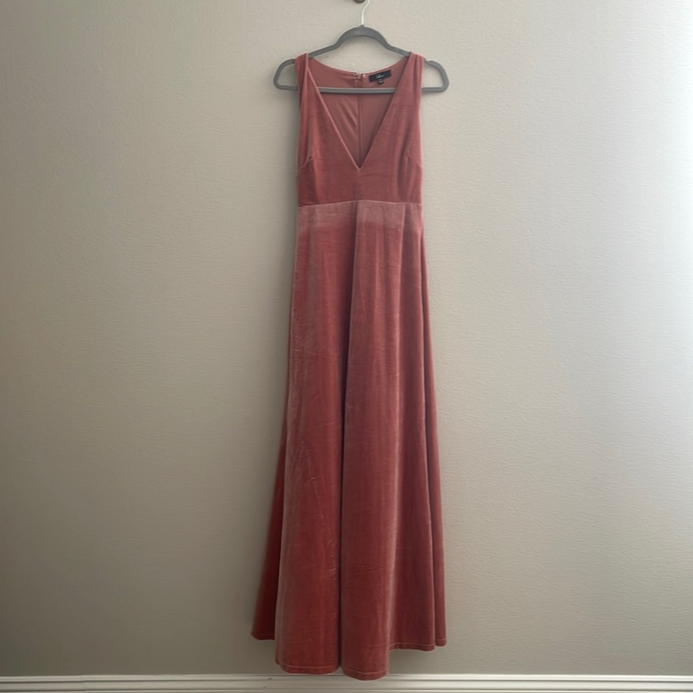 Velvet floor length dress
